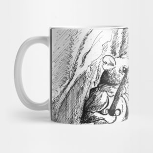 Warrior mouse illustration tapestry design - vintage medieval fantasy inspired art and Mug